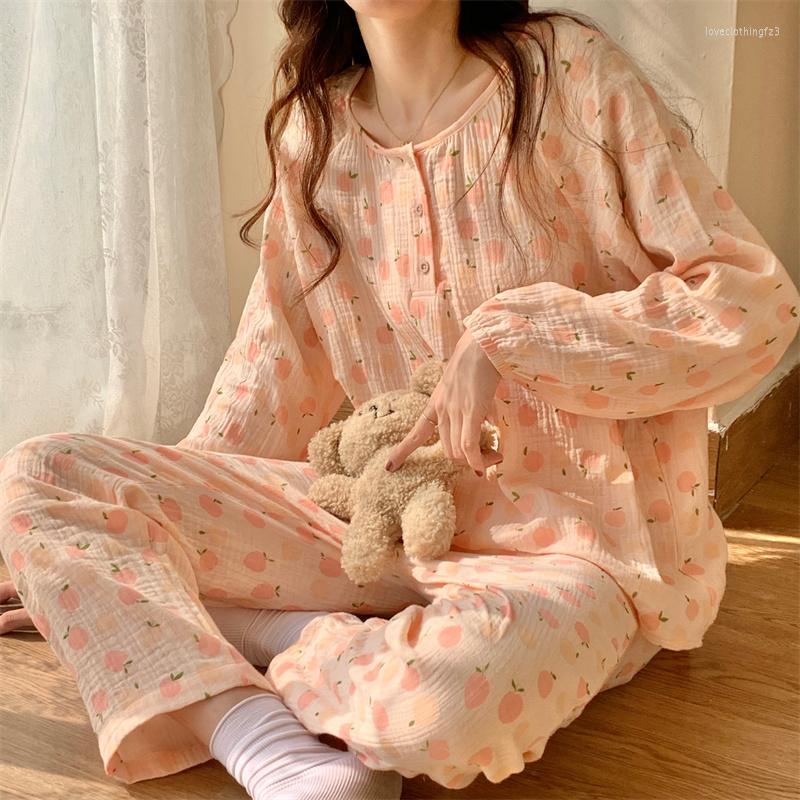 Women's Sleepwear Autumn Cotton Pajamas Lady Sweet Printed Pullover Long Sleeve Trousers 2pcs Home Clothes Set Loose Comfortable D850, Pink
Women's Sleepwear Autumn Cotton Pajamas Lady Sweet Printed Pullover Long Sleeve Trousers 2pcs Home Clothes Set Loose Comfortable D850, Pink