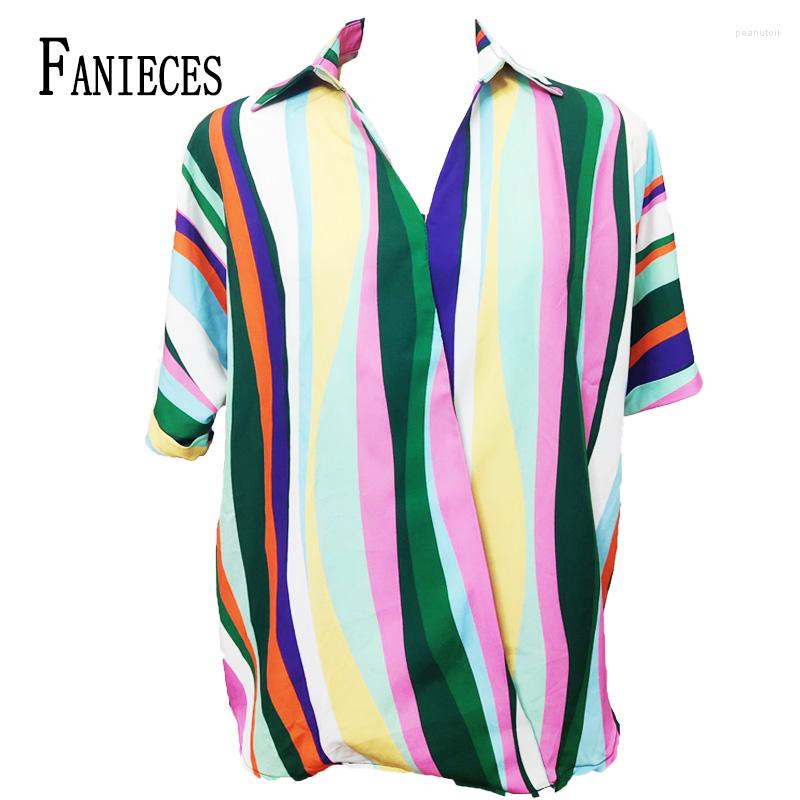 Women's Blouses FANIECES Summer Women's Shirt Fashion Colorful Striped Short Sleeve Chiffon Casual Lapel Button-up Tops Camisas E Blusas, Oulun-sh909n
Women's Blouses FANIECES Summer Women's Shirt Fashion Colorful Striped Short Sleeve Chiffon Casual Lapel Button-up Tops Camisas E Blusas, Oulun-sh909n