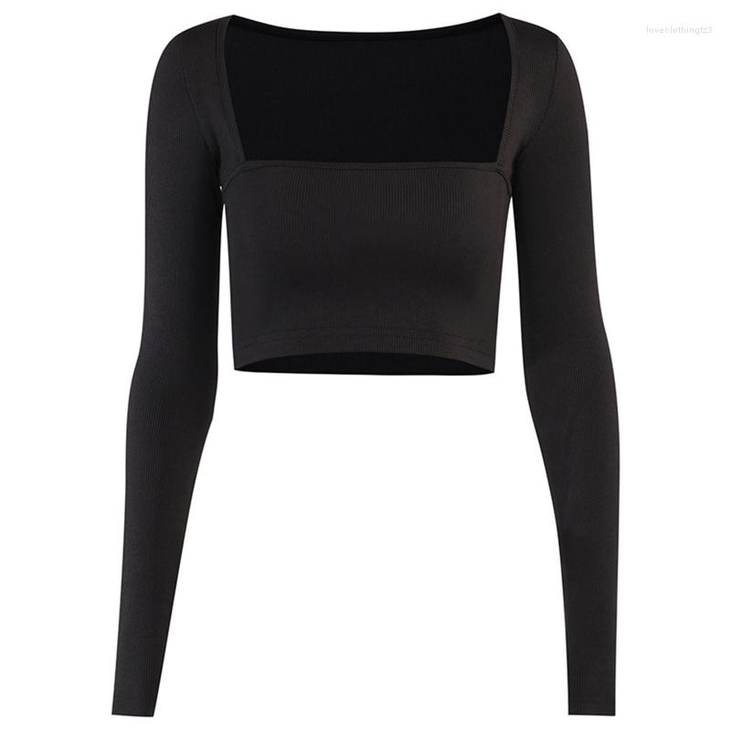 Women' T Shirts Basic Solid Color Crop Top Sexy Low Cut Square Neck Women Tight Long Sleeve Tee, Black
Women' T Shirts Basic Solid Color Crop Top Sexy Low Cut Square Neck Women Tight Long Sleeve Tee, Black