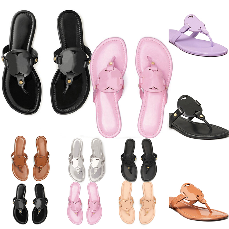 

free shipping miller embossed snake leather sandal designer slides slippers womens white black patent yellow pink Silver flip flops ladies