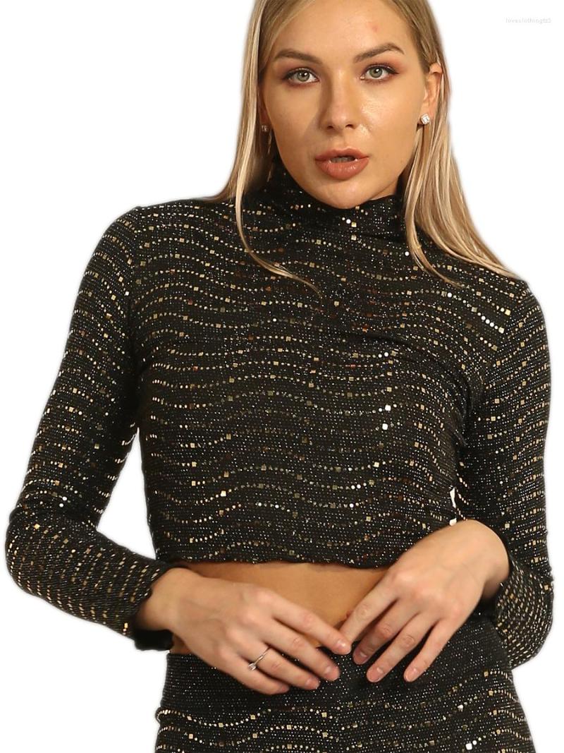 Women' T Shirts Women Long Sleeve Stretchy Crop Top Sexy Slim Fitted Cropped Glitter Metallic Mock Neck Tee Party Clubwear, Black
Women' T Shirts Women Long Sleeve Stretchy Crop Top Sexy Slim Fitted Cropped Glitter Metallic Mock Neck Tee Party Clubwear, Black
