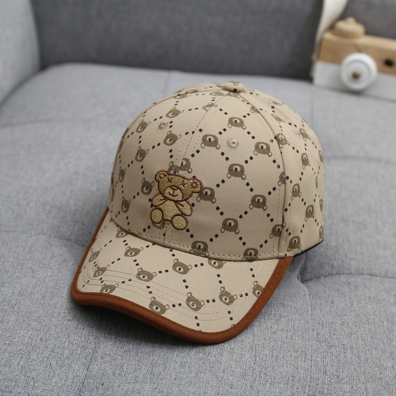 Caps Hats Fashion Bear Baby Hat Cotton Cartoon Kids Baseball Cap Infant Toddler Adjustable Hat 230606