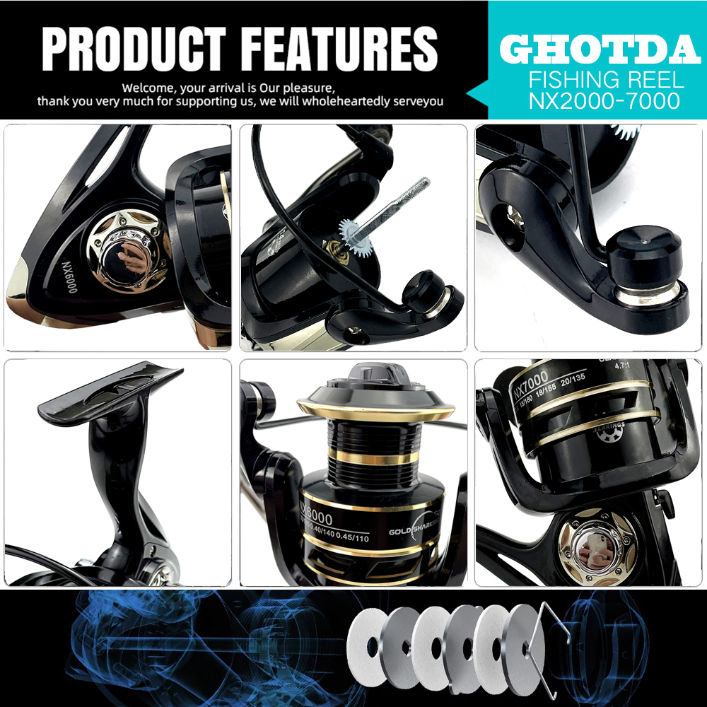 Baitcasting Reels HighQuality Metal Spool Saltwater 52 147 1 High Speed Reel Waterproof Suitable for Pike Fishing 20007000Sreies 230606