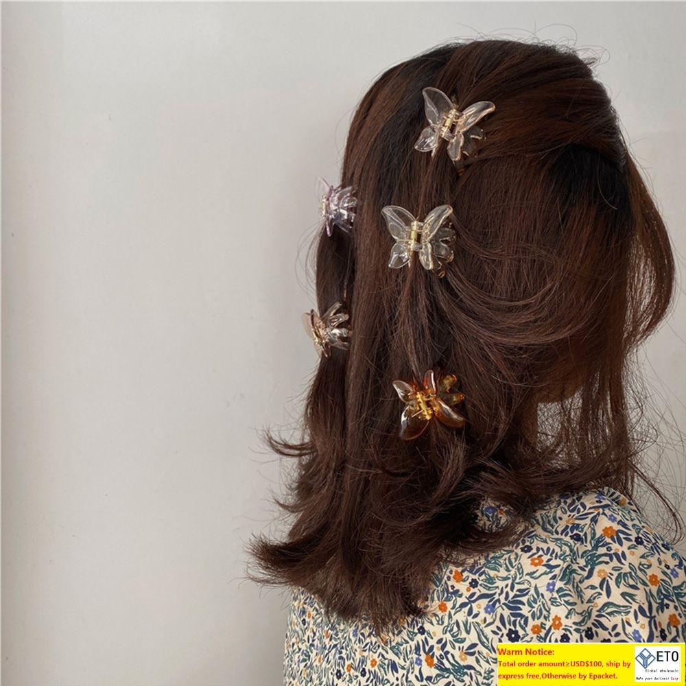 Mini Butterfly Claw Crab Clips Headwear Korean Style Women Girls Fashion Transparent Butterfly Mini Pinzas Transparentes Para Cangrejo Con Garra De Ma