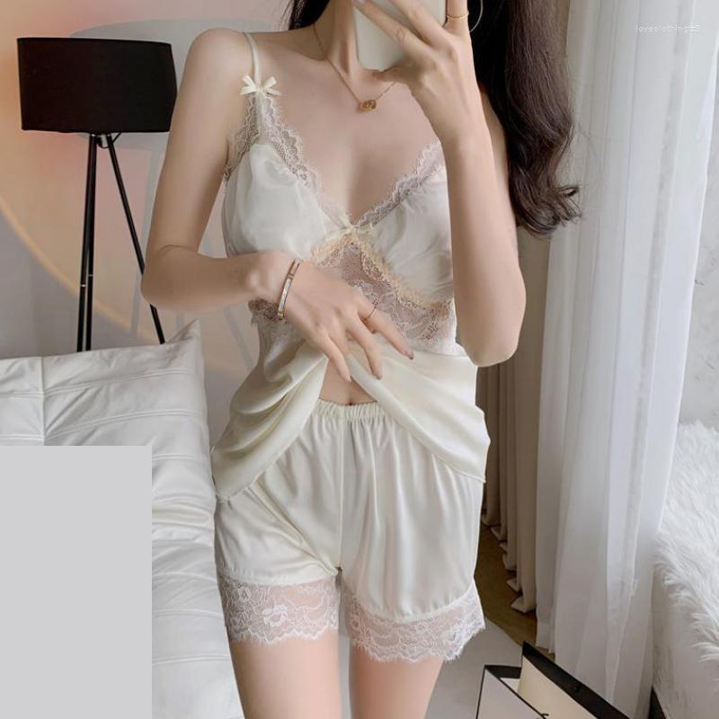 Women's Sleepwear Sexy Lace Strap Top&shorts Pijamas Suit Summer Female Pajamas Set Lingerie Novelty Lady Satin Home Wear, Black
Women's Sleepwear Sexy Lace Strap Top&shorts Pijamas Suit Summer Female Pajamas Set Lingerie Novelty Lady Satin Home Wear, Black