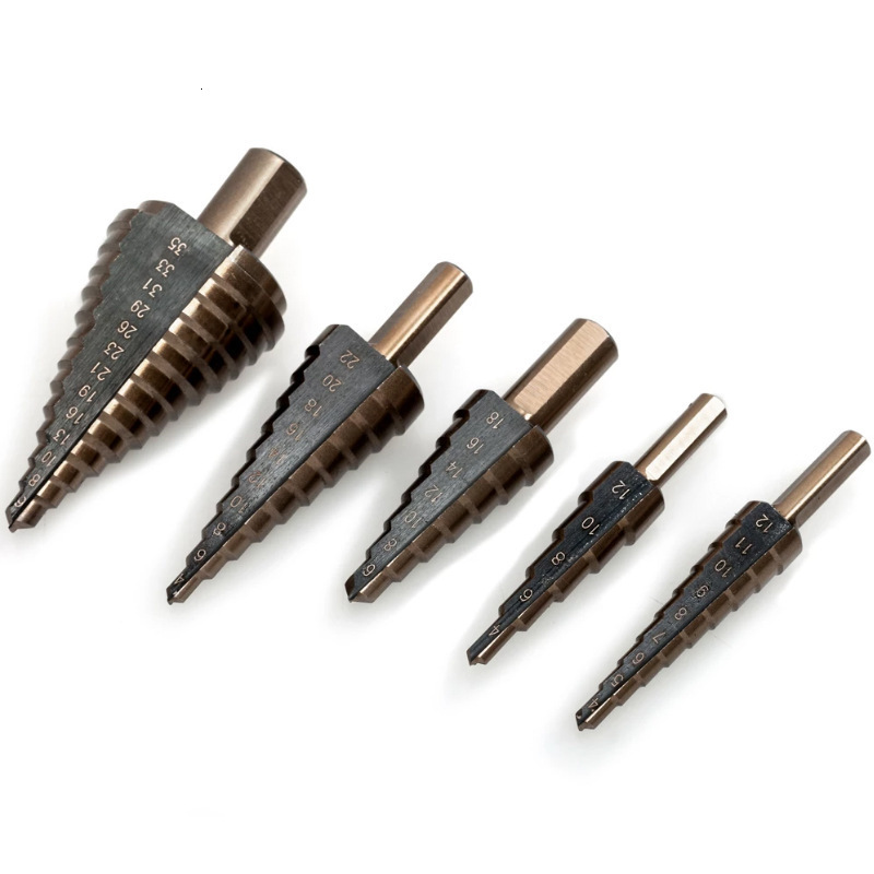 Drill Bits Step Drill Bit Set Hss Cobalt Multiple Hole 50 Sizes Cobalt Conical Carbide Wood Drill Perforator Hole Cutter Tool 230606