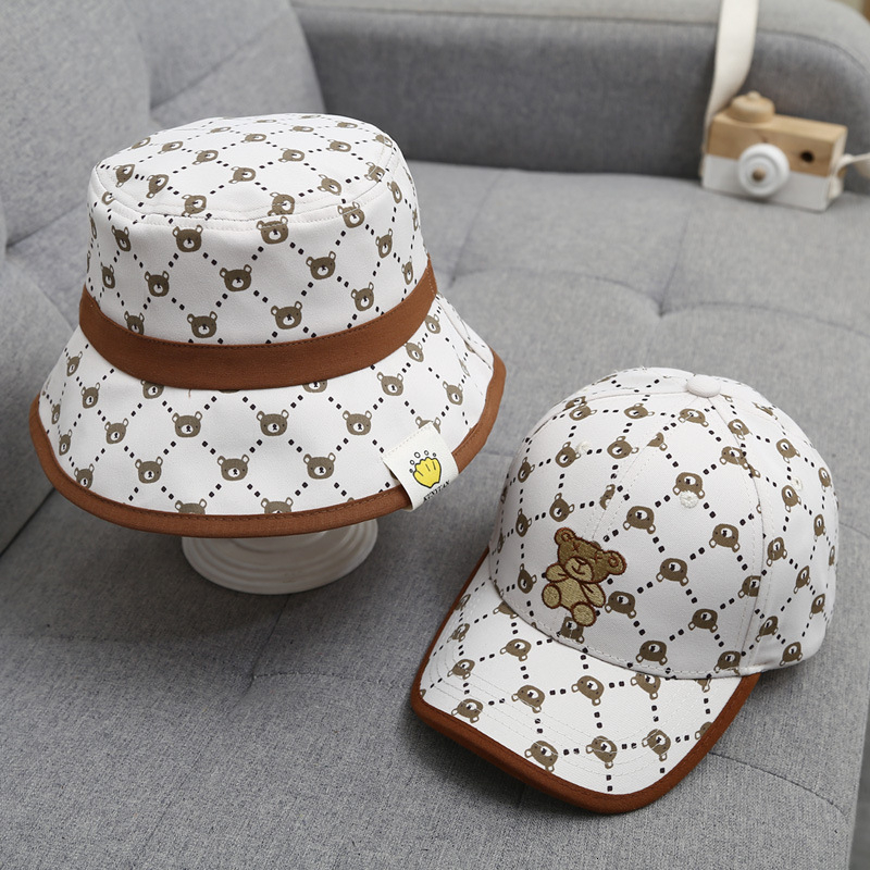Caps Hats Fashion Bear Baby Hat Cotton Cartoon Kids Baseball Cap Infant Toddler Adjustable Hat 230606
