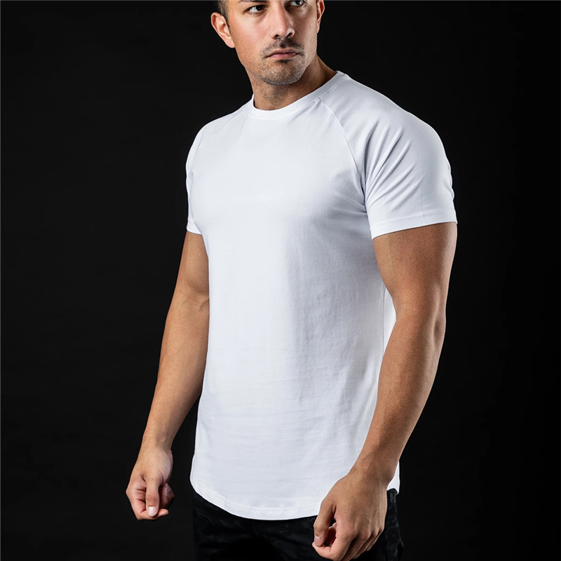 Men's T-Shirts Plain T Shirt Men Fashion Tee Shirts Summer Cotton Short Sleeve Tshirt Fitness Mens Gym Clothing Casual Sports T Shirts 230606