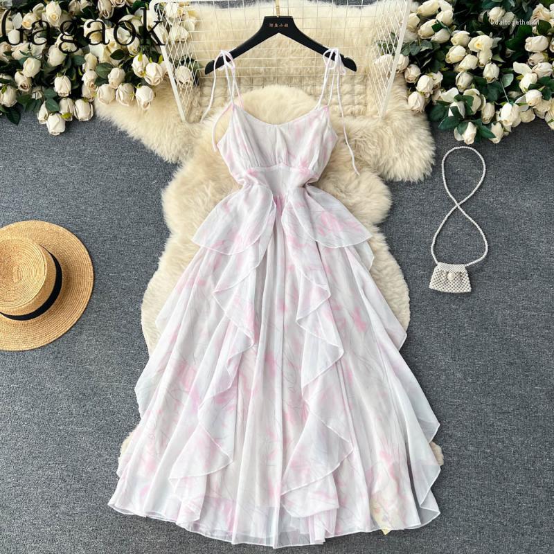 Casual Dresses Gagaok French Style Suspender Women' Summer Ruffle Party Dress Sanya Seaside Vacation Beach Long Vestidos, Pink
Casual Dresses Gagaok French Style Suspender Women' Summer Ruffle Party Dress Sanya Seaside Vacation Beach Long Vestidos, Pink
