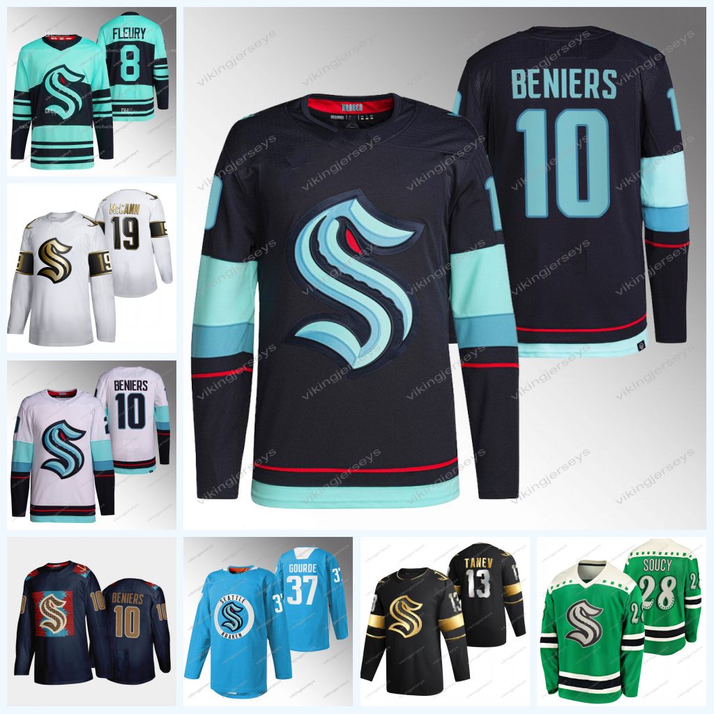 Matty Beniers Kraken Jersey Yanni Gourde Alex Wennberg Ryan Donato Morgan Geekie Schwartz Andre Burakovsky Jared McCann Cale Fleury Carson Soucy Olofsson Seattle, Red