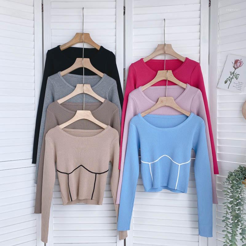 Women's Sweaters Tops Women Autumn Slim Fashion Contrast Trim Cropped Knitted Sweater Round Neck Long Sleeve Top Casual Pullover Jumper, Blue
Women's Sweaters Tops Women Autumn Slim Fashion Contrast Trim Cropped Knitted Sweater Round Neck Long Sleeve Top Casual Pullover Jumper, Blue