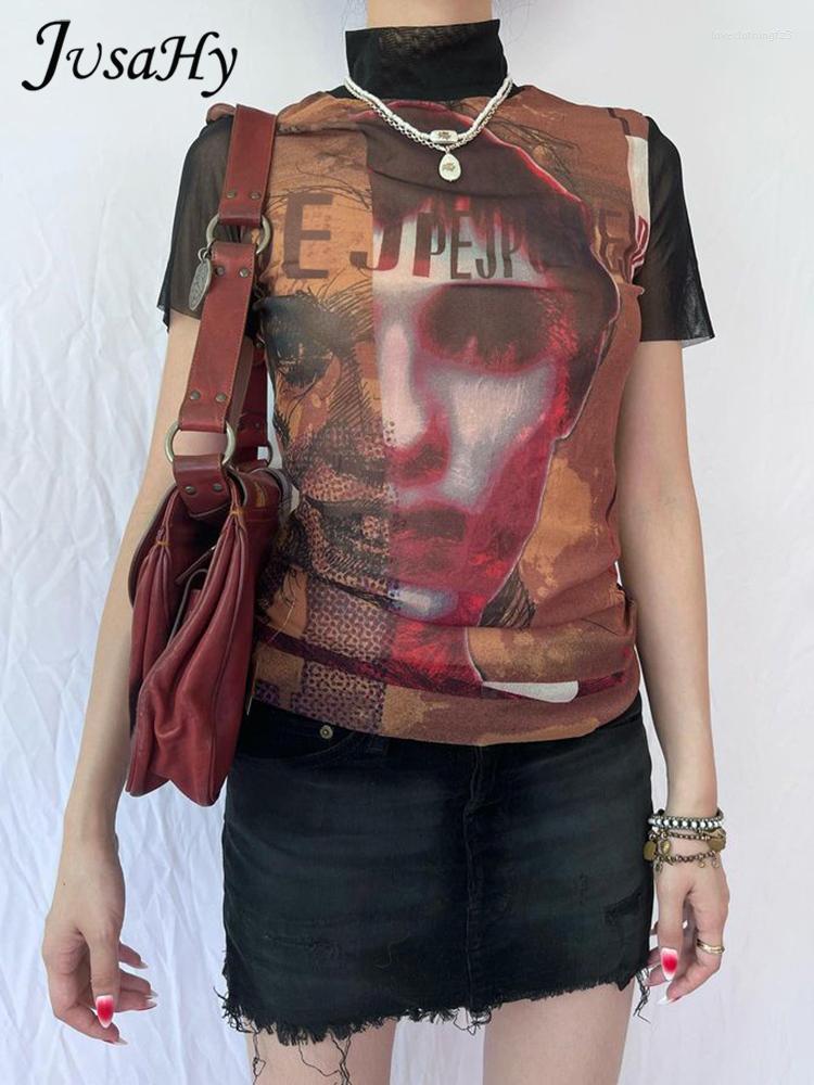 Women' T Shirts JusaHy Women Y2K Classic Face Printed Elastic Skinny Short Sleeve T-Shirt Turtleneck Casual Chic Tops Girl Top Summer, Black
Women' T Shirts JusaHy Women Y2K Classic Face Printed Elastic Skinny Short Sleeve T-Shirt Turtleneck Casual Chic Tops Girl Top Summer, Black