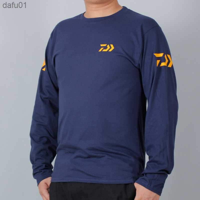 2021 New Men Fishing Clothing Long Sleeve Outdooe Breathable Daiwa Clothing T Shirts Plus Size Cotton Fishing Clothes Sports Tee L230520