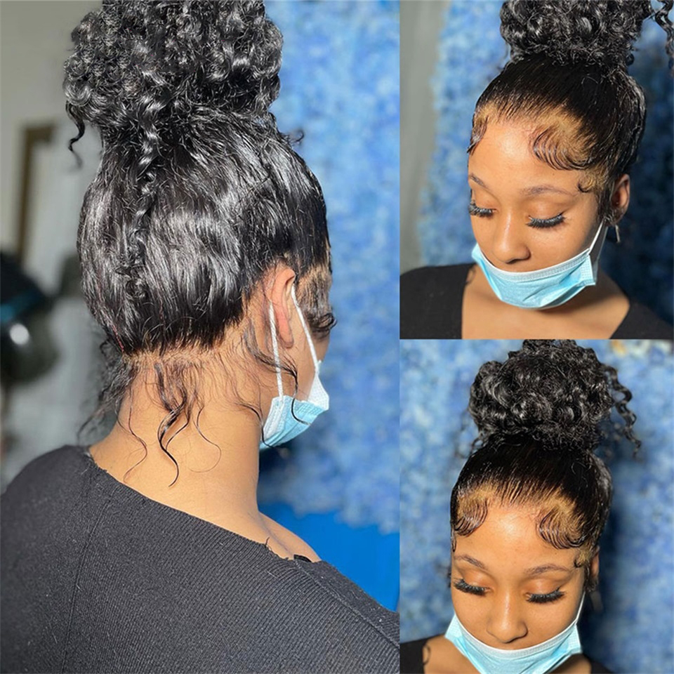 Free shipping Brazilian Honey Deep Front 13X4 HD Lace Frontal Wigs Brown Blonde Highlight Curly Short Bob Synthetic Wig for Black Women