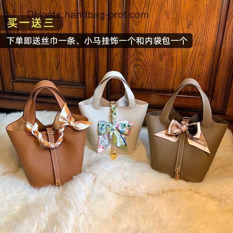 Picotin Bags Women's Handbags Buy One Free Three Leather Togo First Layer Cowhide Basket Bag Women's New Handbag Fashion Bucket Bag, Linen blue
Picotin Bags Women's Handbags Buy One Free Three Leather Togo First Layer Cowhide Basket Bag Women's New Handbag Fashion Bucket Bag, Linen blue