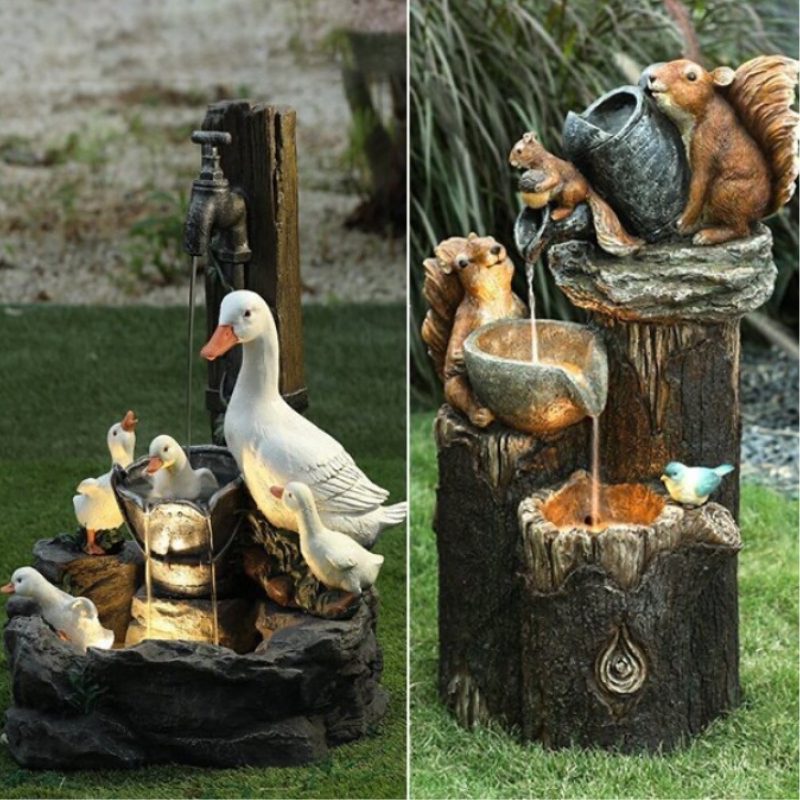 Garden Decorations Solar Power Duck Squirrel Fountain Resin Animal Figurine Statue Outdoor Decoration Garden Simulation Decor Landscape for Yard 230606
Garden Decorations Solar Power Duck Squirrel Fountain Resin Animal Figurine Statue Outdoor Decoration Garden Simulation Decor Landscape for Yard 230606