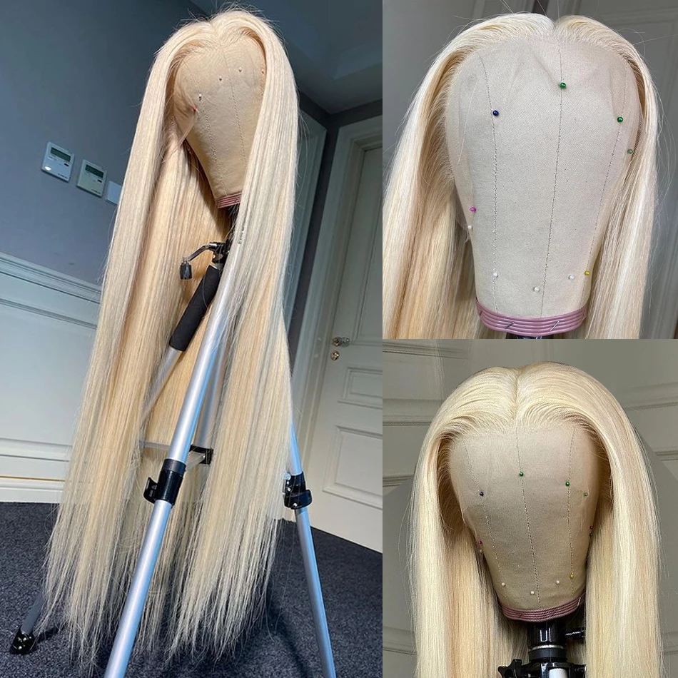 Free shipping 180 Density Brazilian 613 Glueless Full Front Straight Natural Soft Hair Blonde Wig 13x4 Lace Frontal Synthetic Wigs for Women