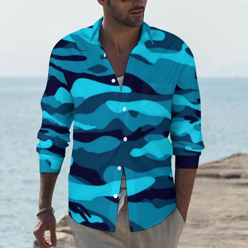 Men' Casual Shirts Blue Camo Print Shirt Spring Colorful Camouflage Men Fashion Blouses Long Sleeve Design Harajuku Tops Plus Size, Style
Men' Casual Shirts Blue Camo Print Shirt Spring Colorful Camouflage Men Fashion Blouses Long Sleeve Design Harajuku Tops Plus Size, Style