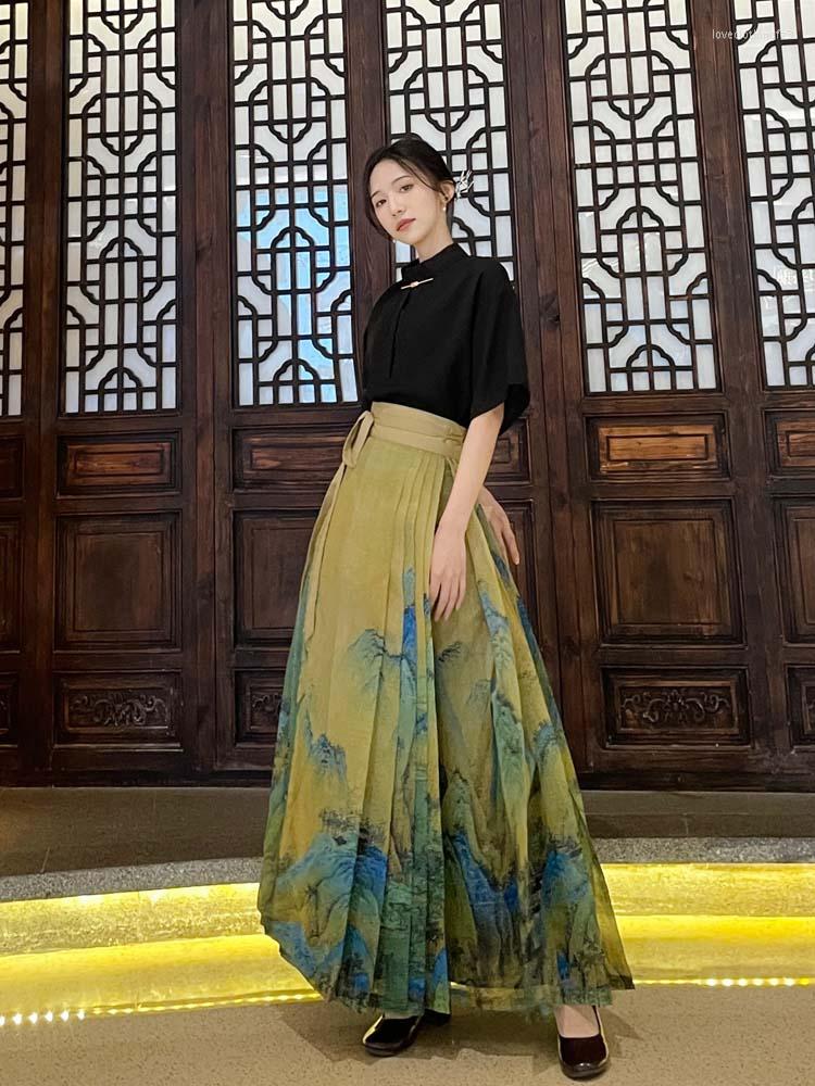 Skirts Chinese Style National Horse-Face Skirt Improved Hanfu Women' Clothing Summer Daily Retro Fairy Temperamental
Skirts Chinese Style National Horse-Face Skirt Improved Hanfu Women' Clothing Summer Daily Retro Fairy Temperamental