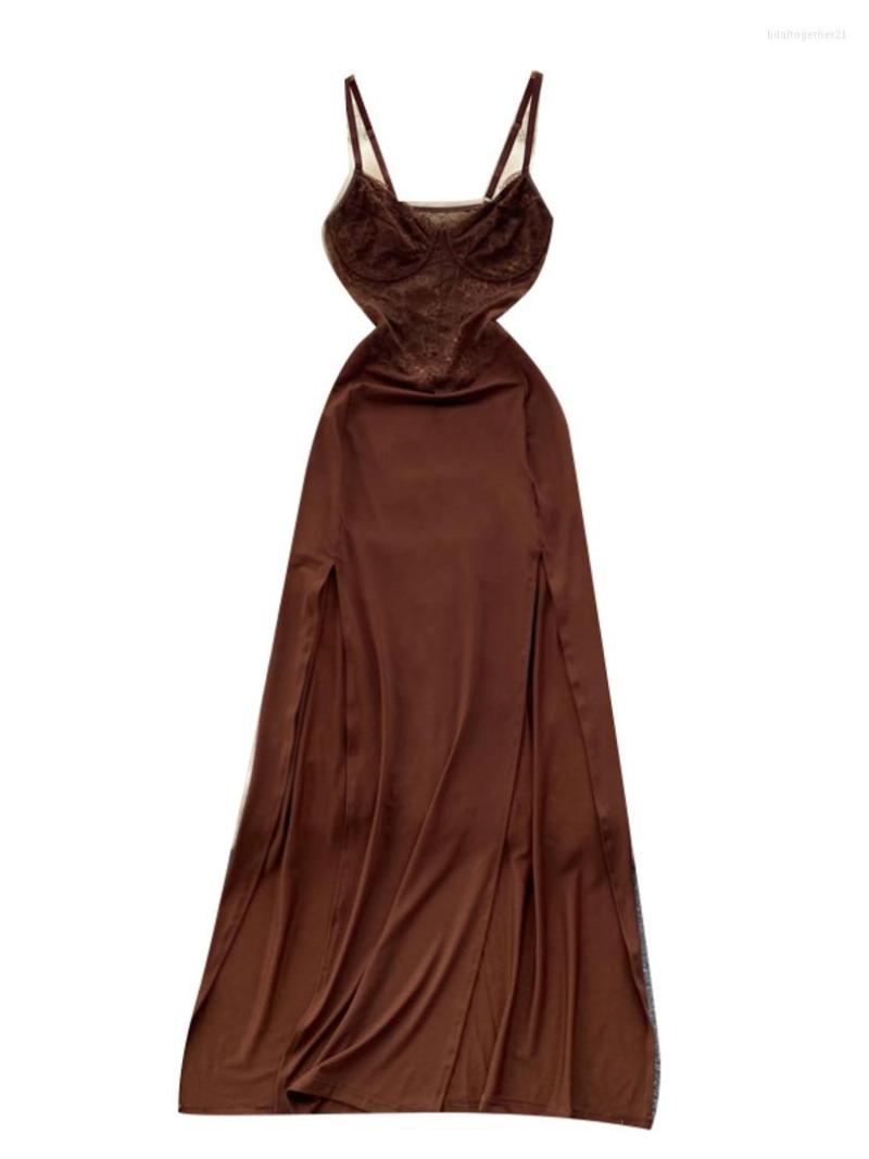 Casual Dresses Foamlina Sexy Women Spaghetti Strap Long Dress Summer Sleeveless Backless Floral Lace Patchwork Double Split Evening Party, Black
Casual Dresses Foamlina Sexy Women Spaghetti Strap Long Dress Summer Sleeveless Backless Floral Lace Patchwork Double Split Evening Party, Black