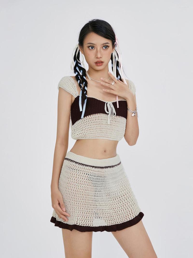 Women' Tracksuits Women Two Piece Outfits Crochet Knitted Skirt Sets Y2k Backless Low Cut Crop Top Hollow Out Bodycon Mini Summer Set
Women' Tracksuits Women Two Piece Outfits Crochet Knitted Skirt Sets Y2k Backless Low Cut Crop Top Hollow Out Bodycon Mini Summer Set