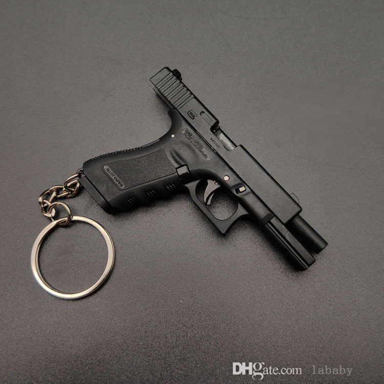 Retail Fidget Toy Gun Mini Pistol Keychain Toys Alloy Empire Glock G17 Pistol Shape Weapon Mini Metal Shell Ejection Free Assembly With Box Guns