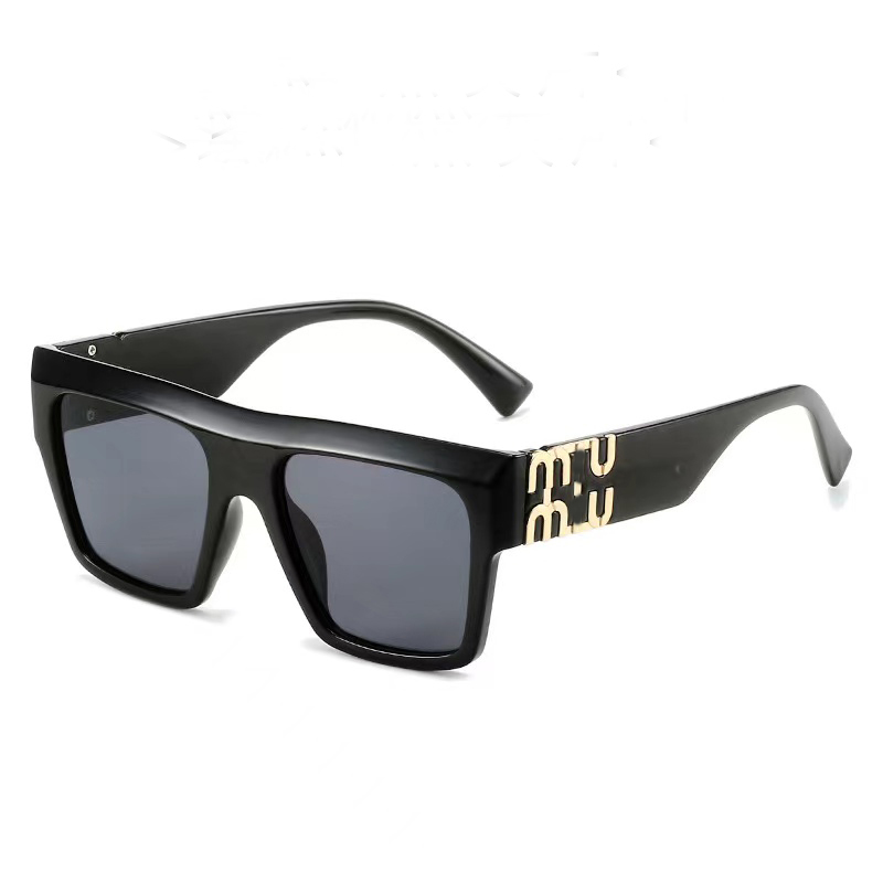 Miu sunglasses for women's retro large frame sunglasses, outdoor panel frame, high appearance value UV400, sun protection and UV protection