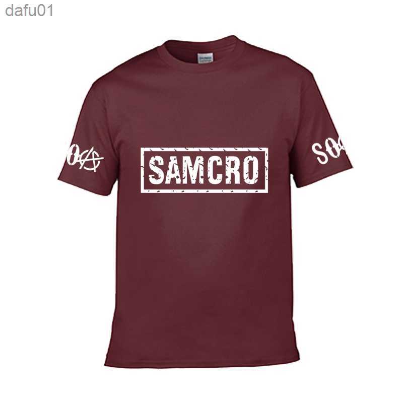 Summer Mens T-Shirt Sons of anarchy Print SAMCRO Cotton Casual Short Sleeve Man Fashion Harajuku High Quality Unisex T Shirts L230520