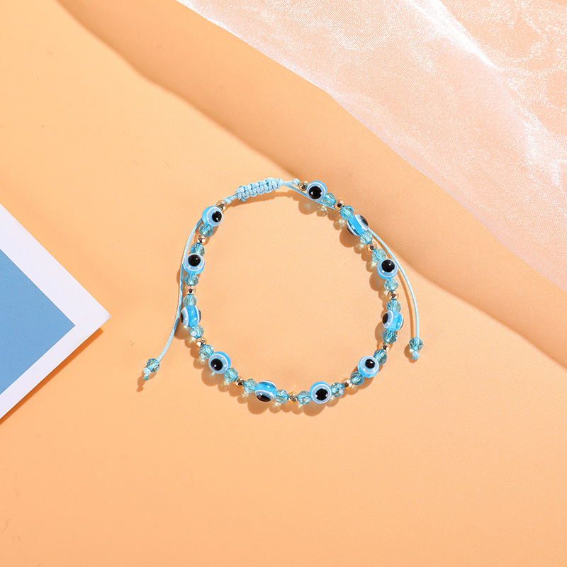 Turkish Evil Eye Bracelet Colorful Rope Chain Hand woven Lucky Bracelet Friendship Jewelry
