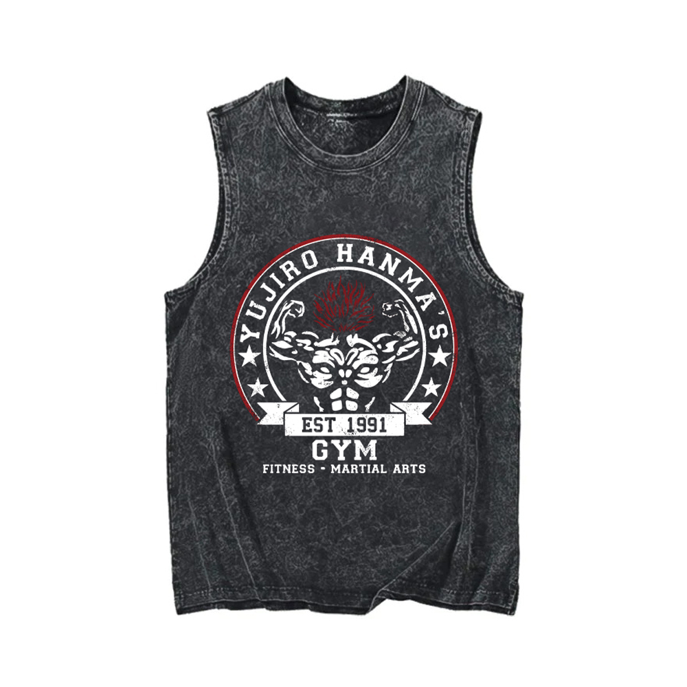 Men's T-Shirts Anime Baki Hanma Print Gym Tank Tops for Men Women 100%Cotton Casual Vintage Black Sleeveless Tshirt Gothic Vest Summer 230607