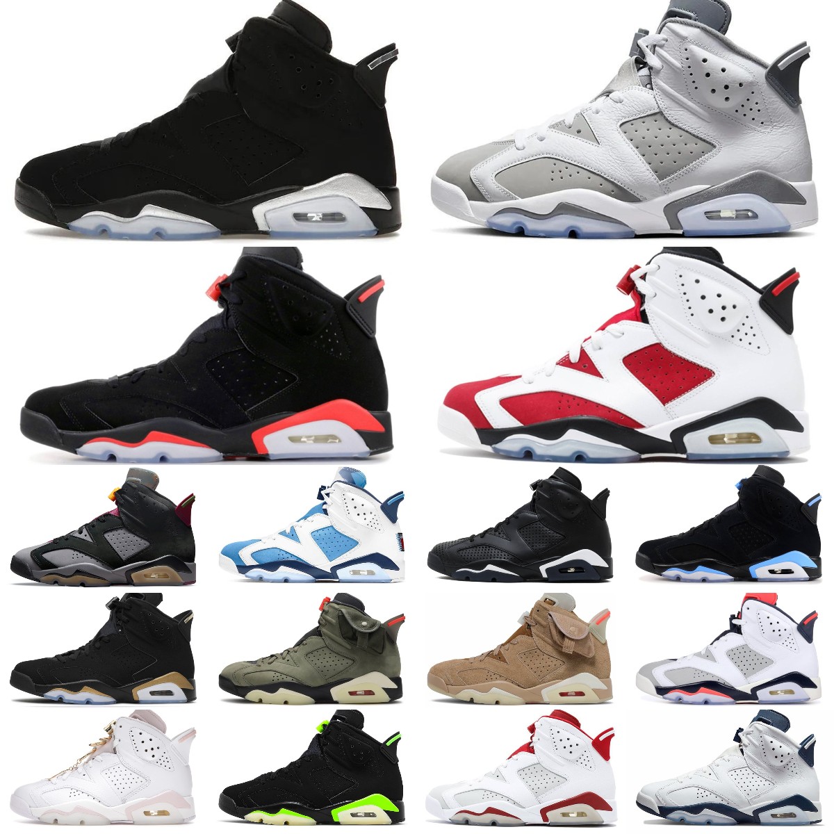 NEW Jumpman 6 6s Men Women Basketball Shoes Retro Chrome Metallic Silver Carmine British Khaki UNC Black Infrared Gold Hoops Electric Retro Trainers Sport Sneakers, Bubble column
NEW Jumpman 6 6s Men Women Basketball Shoes Retro Chrome Metallic Silver Carmine British Khaki UNC Black Infrared Gold Hoops Electric Retro Trainers Sport Sneakers, Bubble column
