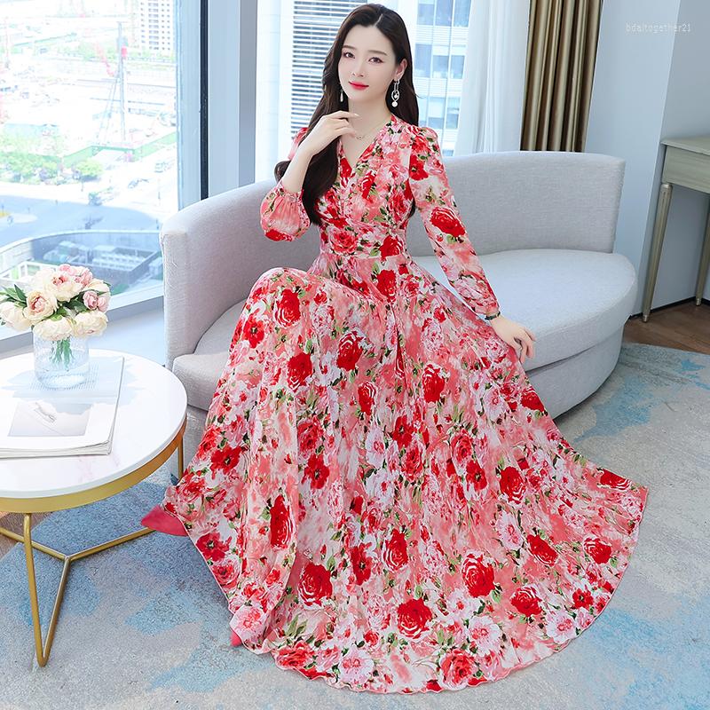 Casual Dresses 2023 Spring And Summer Dress Waist Slimming Floral Long Skirt Age Reduction, Red flowers
Casual Dresses 2023 Spring And Summer Dress Waist Slimming Floral Long Skirt Age Reduction, Red flowers