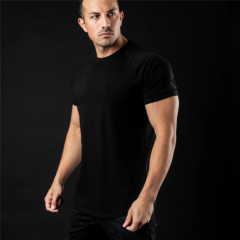 Men's T-Shirts Plain T Shirt Men Fashion Tee Shirts Summer Cotton Short Sleeve Tshirt Fitness Mens Gym Clothing Casual Sports T Shirts 230606