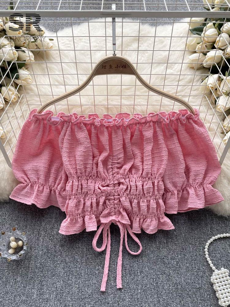 Women's Blouses SINGREINY Casual Ruffle Women Shirt Summer Slash Neck Solid Elastic Waist Off Shoulder Ladies Vacation Y2K Blouse, Pink
Women's Blouses SINGREINY Casual Ruffle Women Shirt Summer Slash Neck Solid Elastic Waist Off Shoulder Ladies Vacation Y2K Blouse, Pink