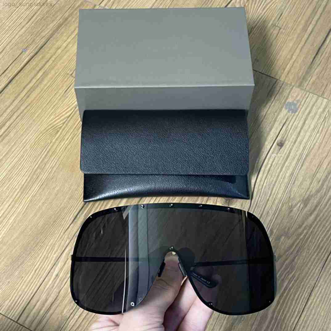 Designer Oversize Mask Sunglasses for Women Men Black Metal/Dark Grey Wrap Glasses Eyewear Unisex sunglass fashion