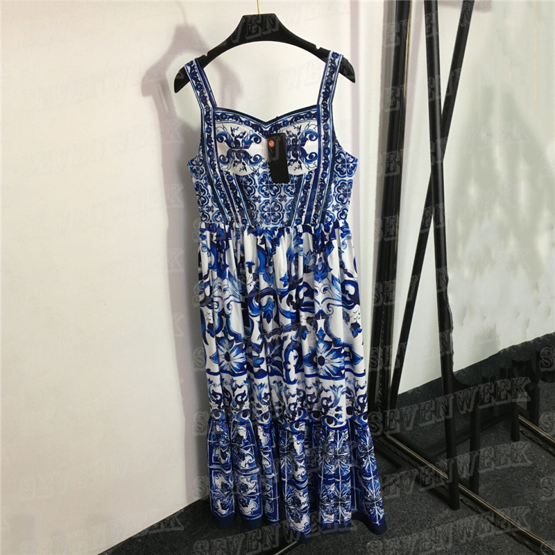Vintage Print Women Sling Dresses Designer Summer Casual Skirts Vacation Party Dress Womens Clothes, Blue
Vintage Print Women Sling Dresses Designer Summer Casual Skirts Vacation Party Dress Womens Clothes, Blue