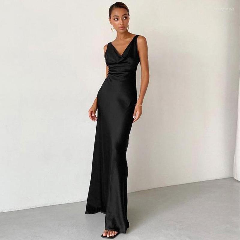 Casual Dresses Zabrina Draped V-Neck Elegant For Women Classy Evening Long Dress 2023 Black Satin Sleeveless Floor-Length Sexy Robe
Casual Dresses Zabrina Draped V-Neck Elegant For Women Classy Evening Long Dress 2023 Black Satin Sleeveless Floor-Length Sexy Robe