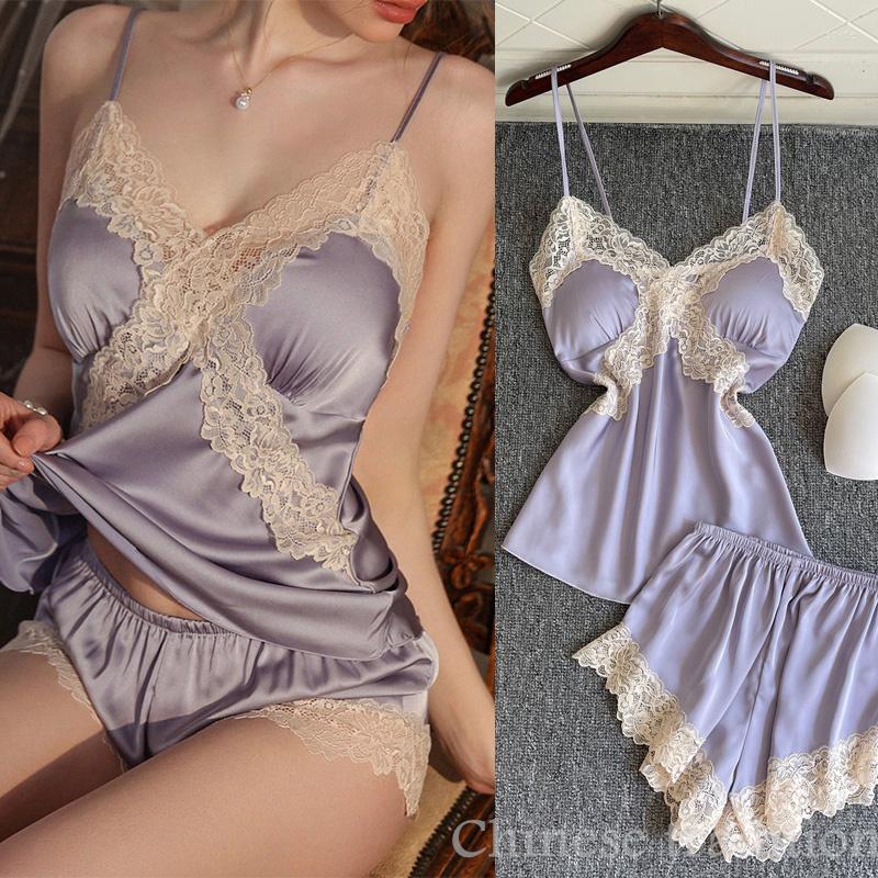 Men's Sleepwear Sexy Cami&shorts Pajamas Female Loungewear Lace Patchwork Nightwear With Chest Pad 2Pcs Home Wear Women Lingerie, Navy c
Men's Sleepwear Sexy Cami&shorts Pajamas Female Loungewear Lace Patchwork Nightwear With Chest Pad 2Pcs Home Wear Women Lingerie, Navy c