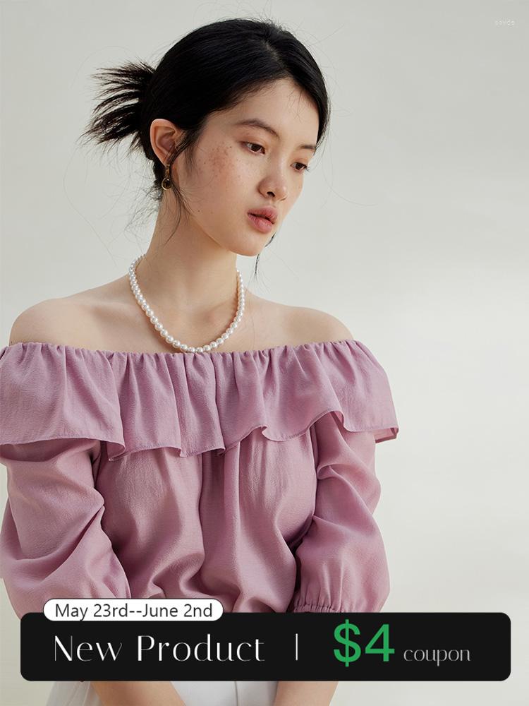 Women's Blouses ZIQIAO Gentle Wind French One-shoulder Top For Women Summer Chic Lotus Leaf Collar Elegant Design Light Shirt Female, Purple
Women's Blouses ZIQIAO Gentle Wind French One-shoulder Top For Women Summer Chic Lotus Leaf Collar Elegant Design Light Shirt Female, Purple