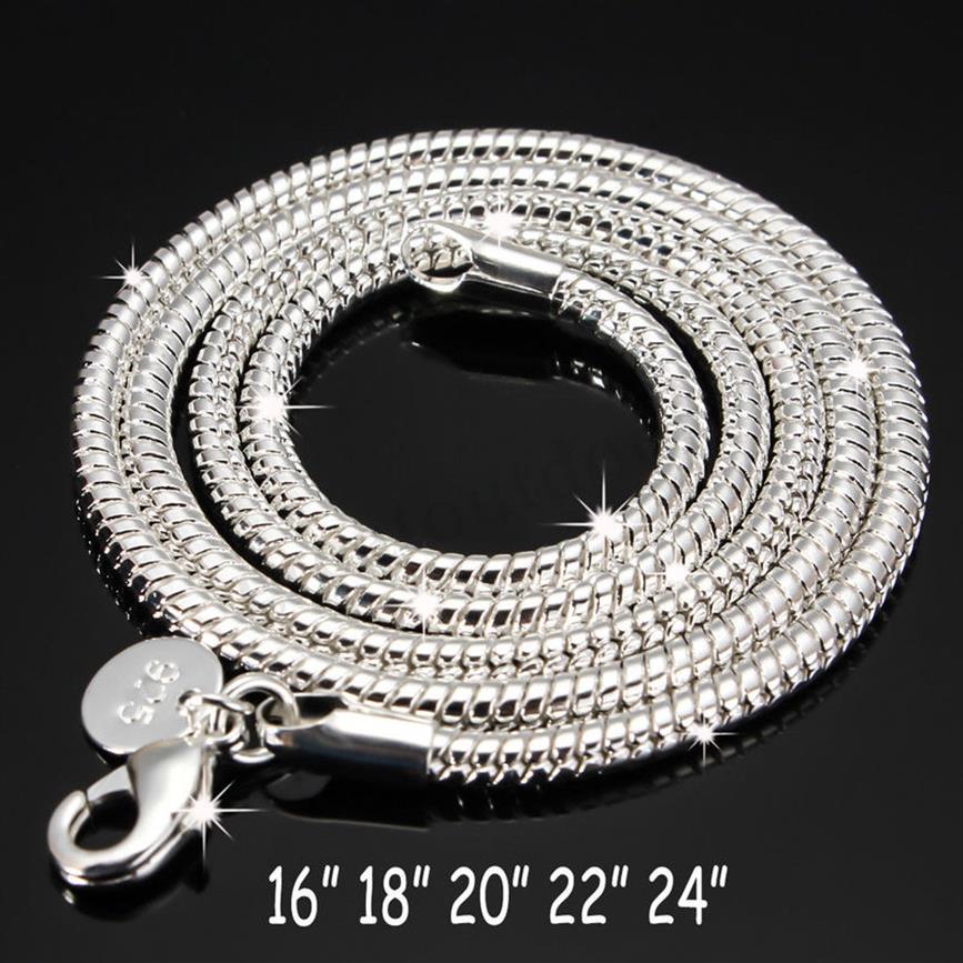 3mm 925 Sterling Chain Silver Snake Necklace 16 18 20 22 24 Inch Solid Silver Lobster Clasp Necklace Chains for Women Jewelry285k 
3mm 925 Sterling Chain Silver Snake Necklace 16 18 20 22 24 Inch Solid Silver Lobster Clasp Necklace Chains for Women Jewelry285k