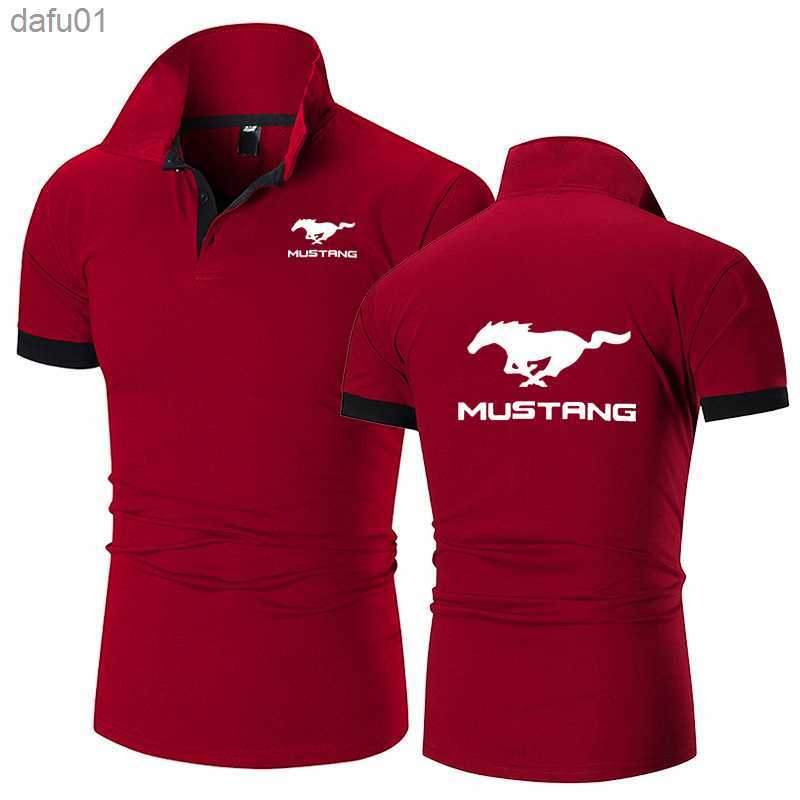 Summer Men's Polo Shirt Mustang Printing Casual High Quality Cotton Short Sleeves Man Harajuku Classic Tops Custom T-shirts L230520