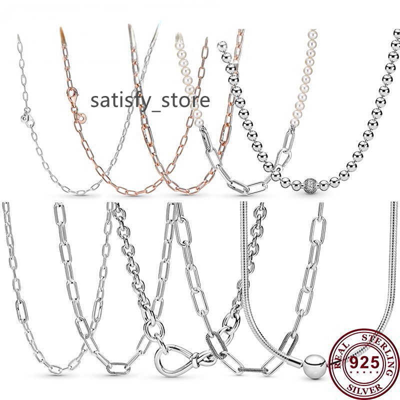 925 Silver Fit Pandora Necklace Pendant heart women fashion jewelry Exquisite Chain Link Me Series
925 Silver Fit Pandora Necklace Pendant heart women fashion jewelry Exquisite Chain Link Me Series
