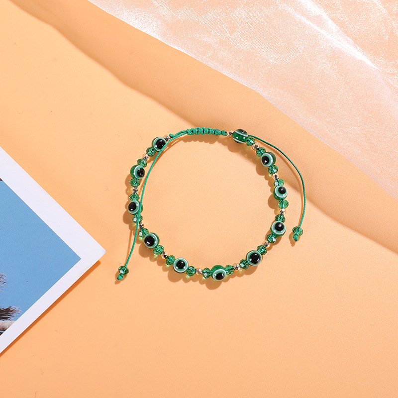 Turkish Evil Eye Bracelet Colorful Rope Chain Hand woven Lucky Bracelet Friendship Jewelry
