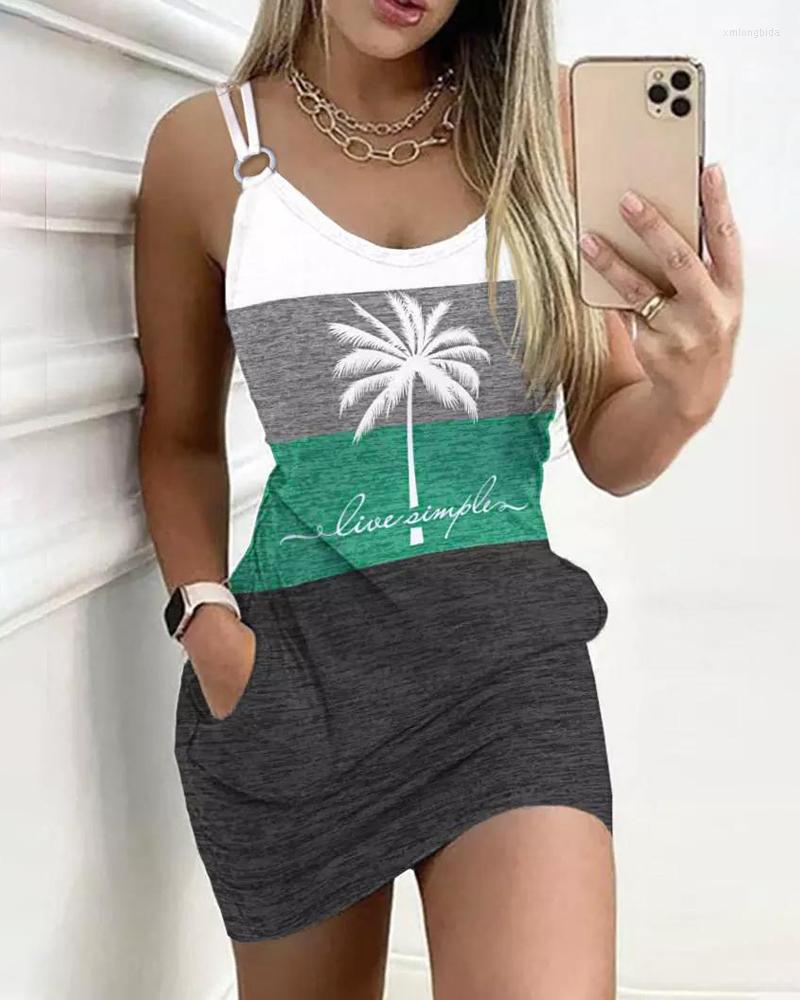 Casual Dresses 2023 Women Live Simple Coconut Tree Print Colorblock Dress Summer V Neck Pocket Mini Sling Daily Wear Robes, Ods3705
Casual Dresses 2023 Women Live Simple Coconut Tree Print Colorblock Dress Summer V Neck Pocket Mini Sling Daily Wear Robes, Ods3705