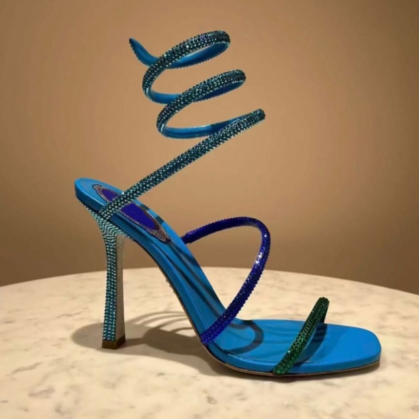 stiletto Heel sandals rene caovilla Cleo Crystal studded Snake Strass Ankle Wraparound dress shoes Designers 9.5cm high heeled rhinestone Rome womens sandal, 3#
stiletto Heel sandals rene caovilla Cleo Crystal studded Snake Strass Ankle Wraparound dress shoes Designers 9.5cm high heeled rhinestone Rome womens sandal, 3#