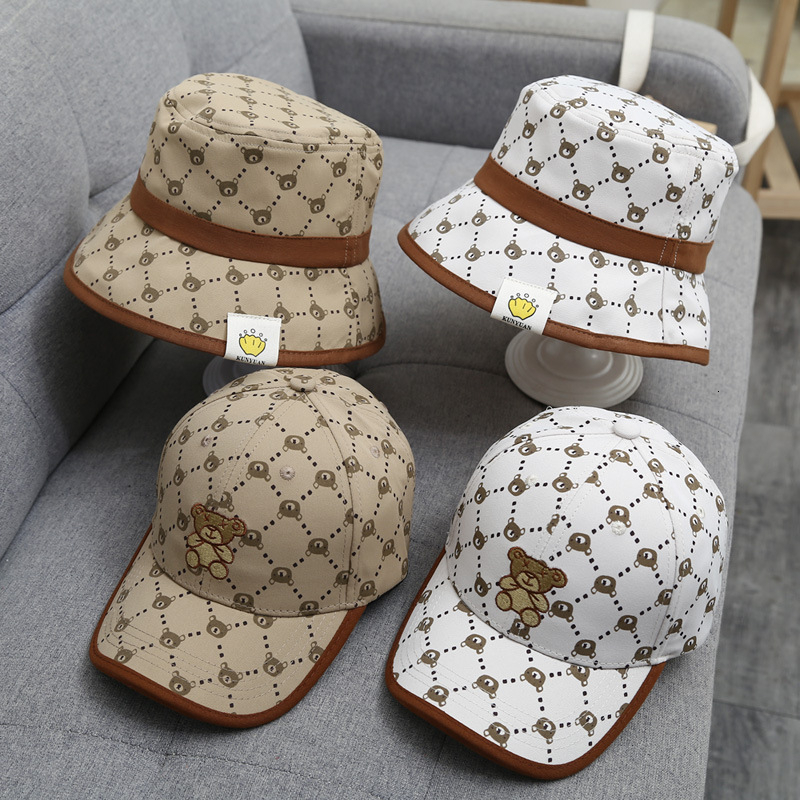 Caps Hats Fashion Bear Baby Hat Cotton Cartoon Kids Baseball Cap Infant Toddler Adjustable Hat 230606