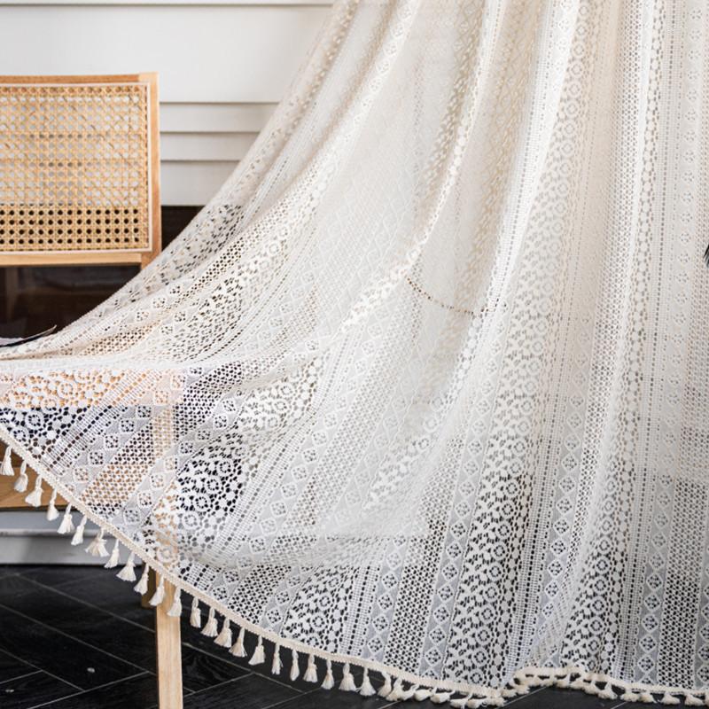 Curtain French Lace Curtains Beige Boho Hollow Crochet Semi Blackout Living Room Bedroom Finished Kitchen Tassel Home Decor, Pattern 1
Curtain French Lace Curtains Beige Boho Hollow Crochet Semi Blackout Living Room Bedroom Finished Kitchen Tassel Home Decor, Pattern 1