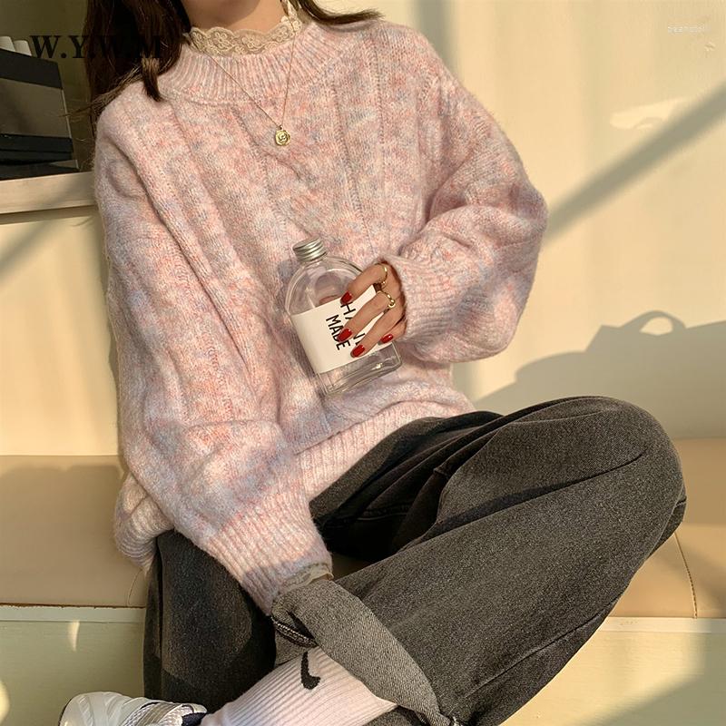 Women's Sweaters WYWM Winter Cashmere Knitted Sweater Women Autumn Pink Loose Long Sleeve Pullovers Korean Outwear O-neck Female Clothing
Women's Sweaters WYWM Winter Cashmere Knitted Sweater Women Autumn Pink Loose Long Sleeve Pullovers Korean Outwear O-neck Female Clothing