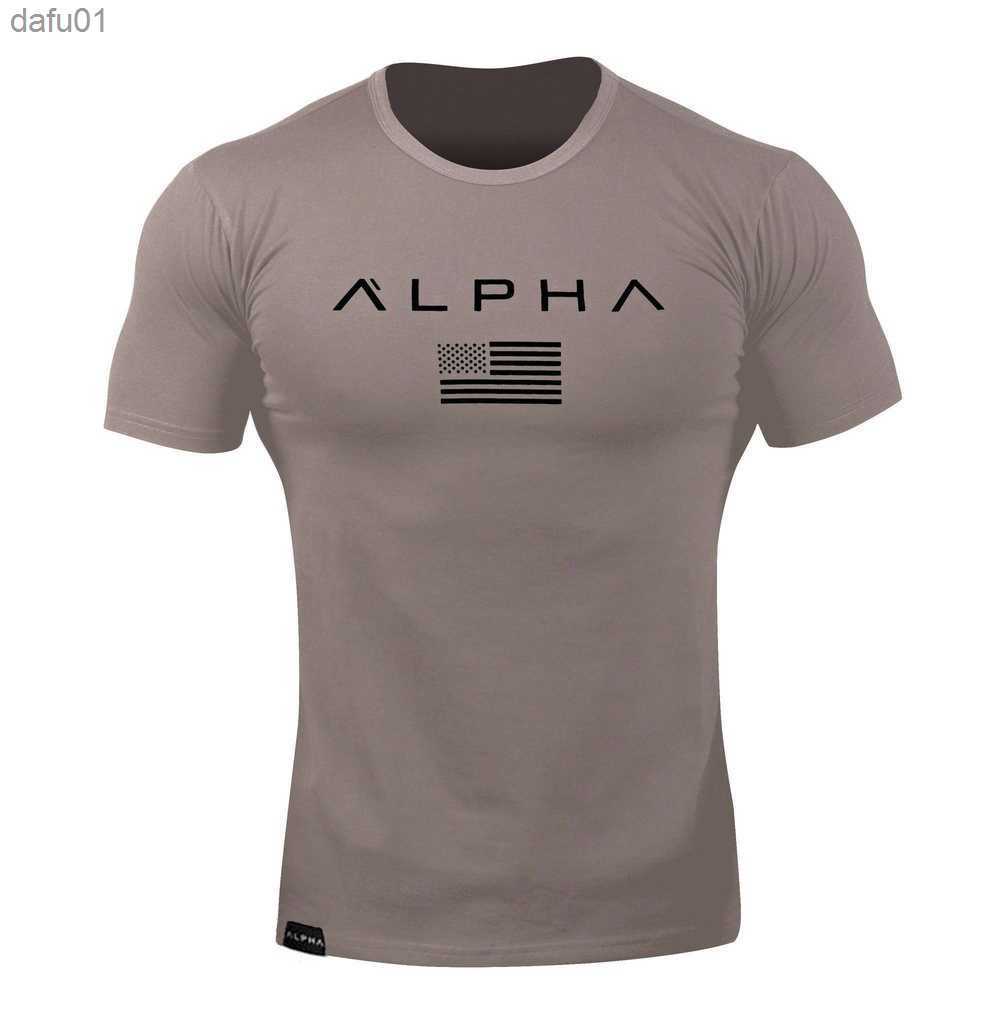 FOCUSFIT Spring and Summer Pure Color Printing Sports Fitness Short-sleeved T-shirt Men's O Neck Stretch Training Exercise 3XL L230520
