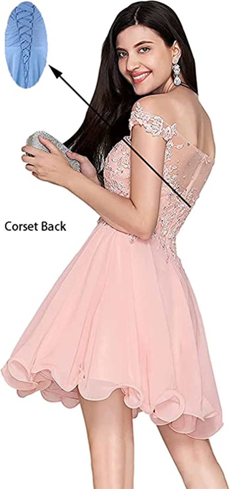 Short Homecoming Dresses Bateau Sequins Appliques A-Line Party Gowns Princess Plus Size Mini Birthday Prom Graudation Cocktail Party Gowns 48